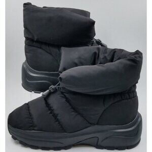 H&M Pull-On Black Quilted Puffer Winter Snow Chelsea Ankle Boots Women's Size 9